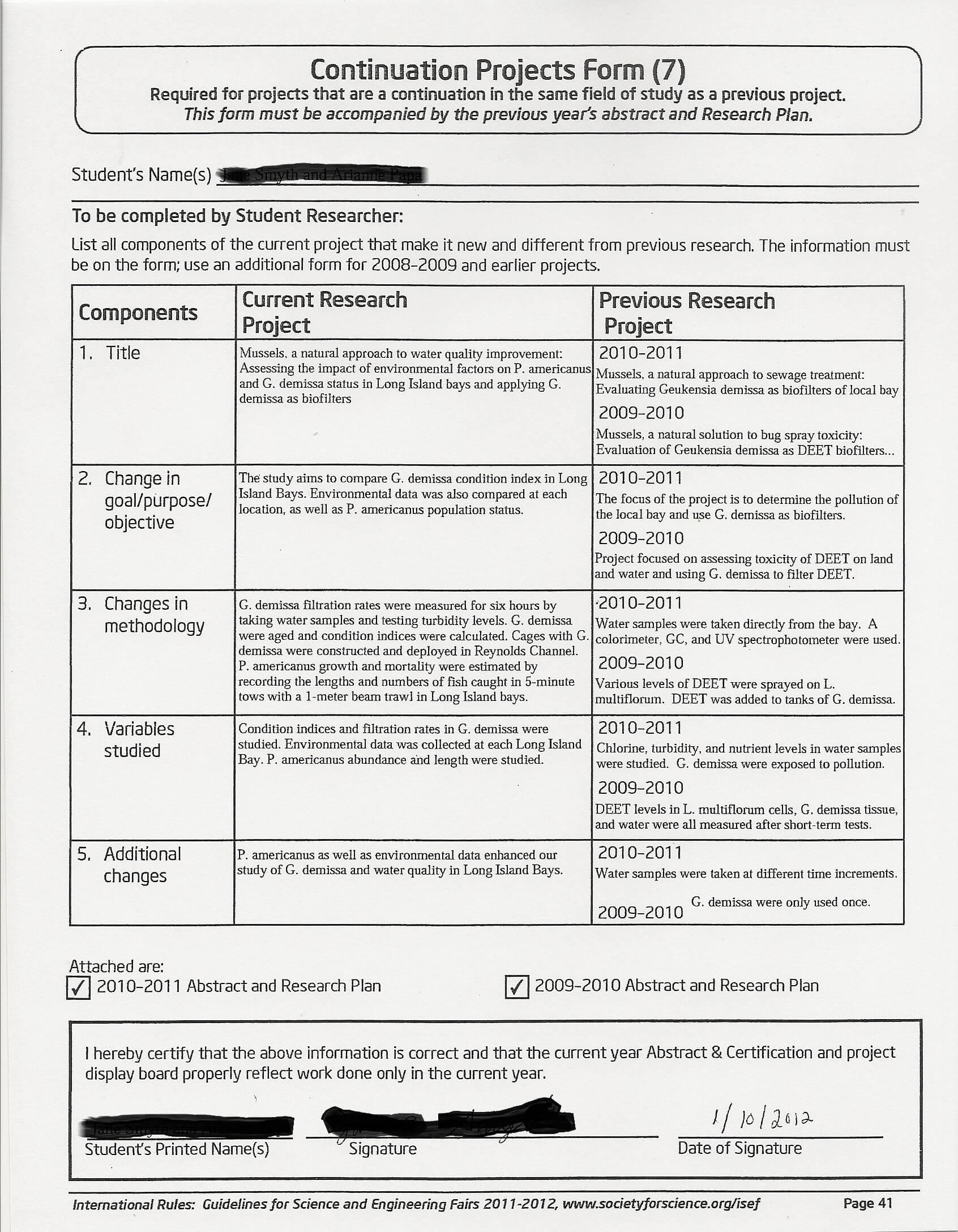 Science research paper abstract example